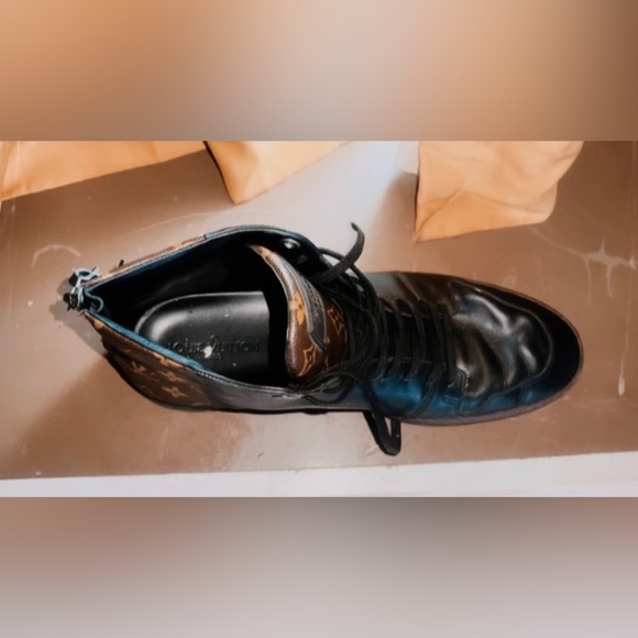 Men’s LV (Brown-Black) hightop sneakers - Picture 2 of 3